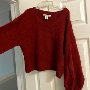 Red cropped sweater